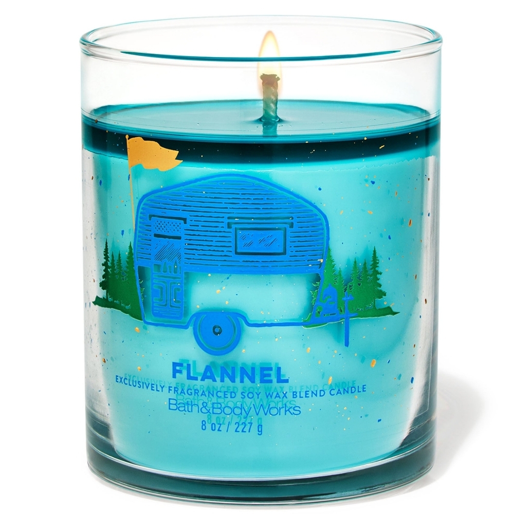 Bath & Body Works Flannel Single Wick Candle 8oz NEW Rare
